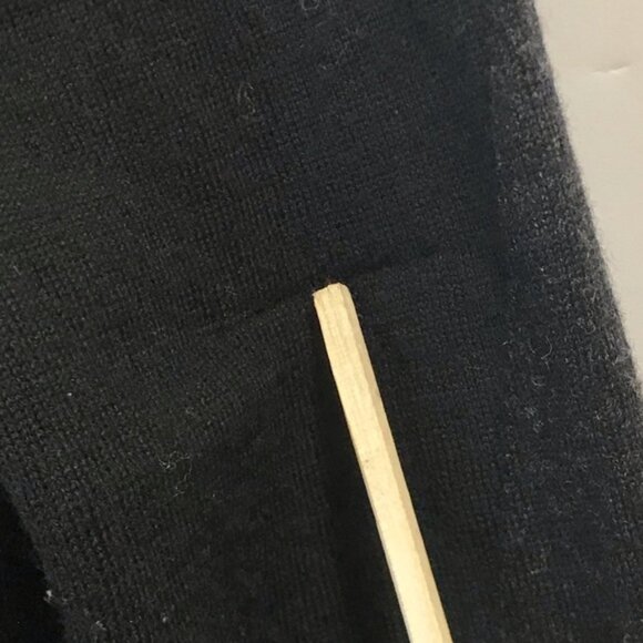 Zadig & Voltaire Wool V Neck Sweater Black Grey Asymmetrical Hem Pullover Top S - Picture 10 of 16